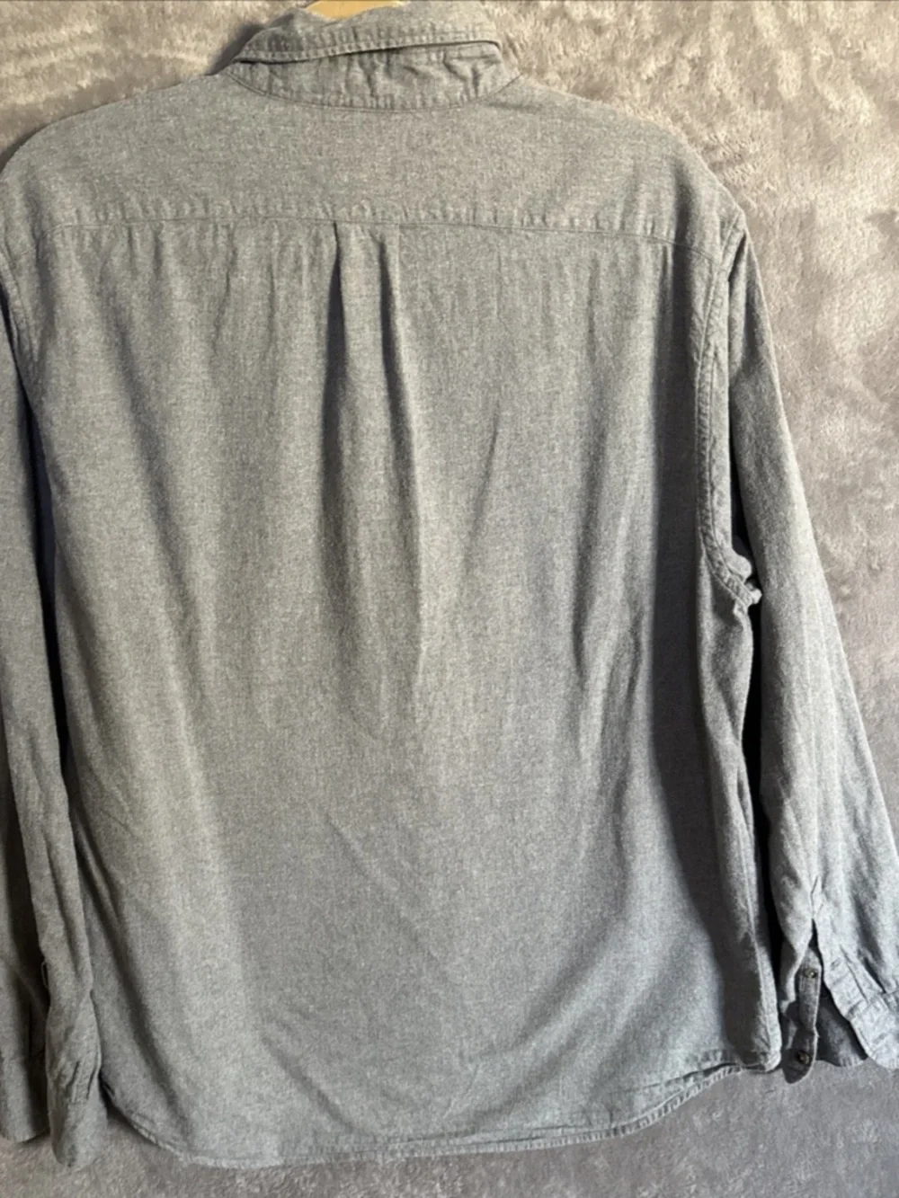 J.Crew Men's Brushed Twill Button Down Shirt Gray XL Classic Fit (FITS LIKE LRG)